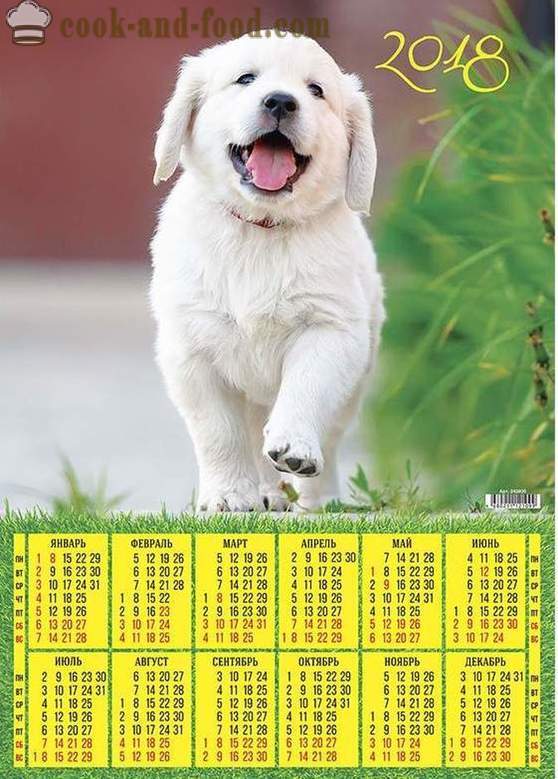 Calendario 2018 - Año del Perro en el calendario oriental: Descarga gratuita de calendario de Navidad con los perros y cachorros.