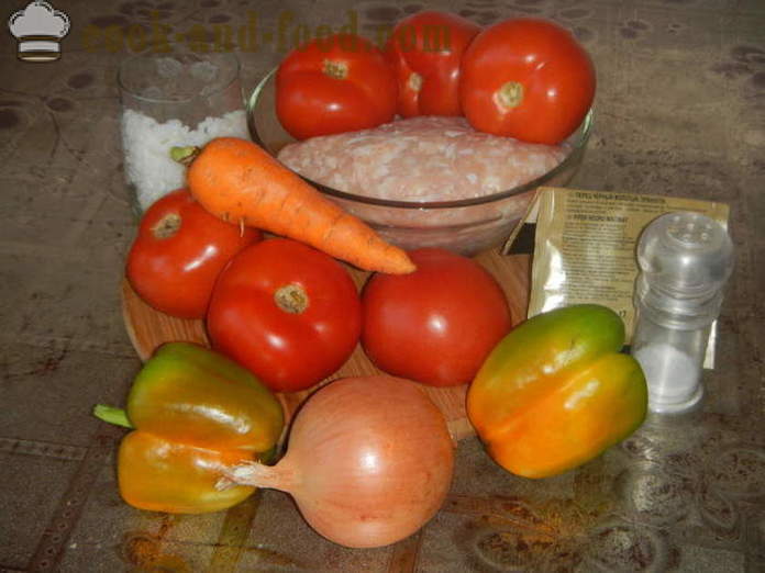 Tomates rellenos de carne picada en el horno - cómo hacer tomates rellenos, un paso a paso de la receta fotos