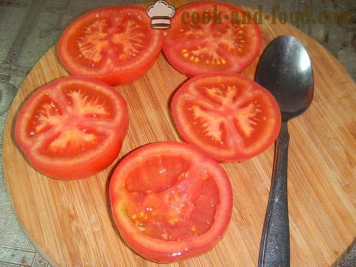 Tomates rellenos de carne picada en el horno - cómo hacer tomates rellenos, un paso a paso de la receta fotos