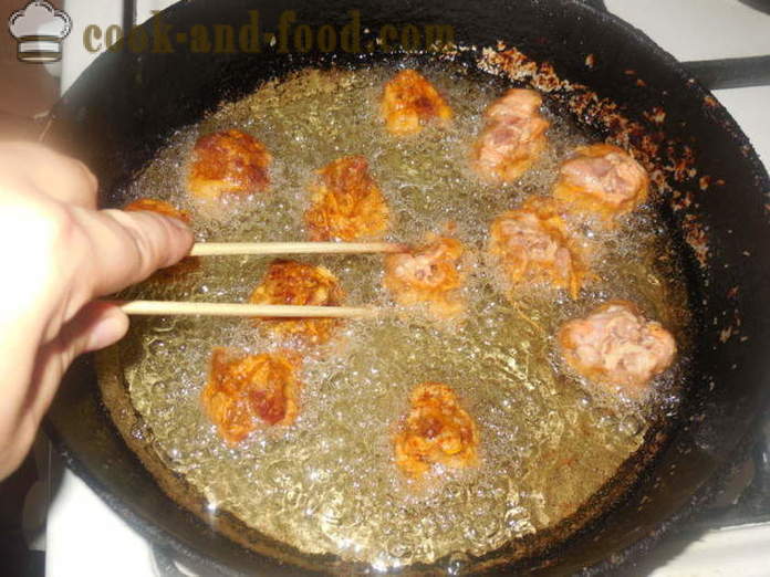 Menzy - bolas de carne chinos fritos, cómo hacer que las albóndigas de carne picada, un paso a paso de la receta fotos