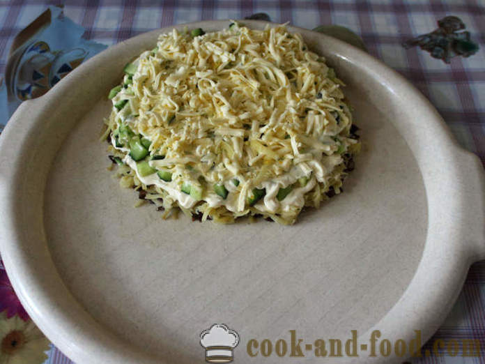 Ensalada de hongos sencilla con champiñones y queso - Cómo preparar una ensalada con setas, un paso a paso de la receta fotos
