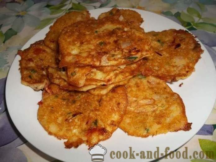 Tortitas hechas de patatas con tomate - Cómo hacer tortitas de patata, con un paso a paso las fotos de la receta