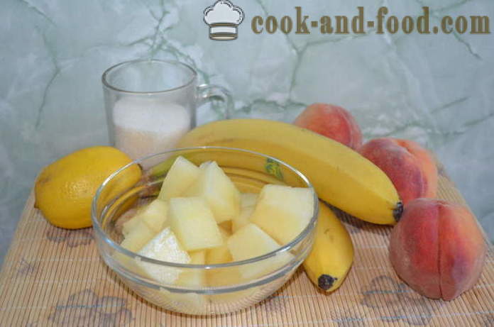 Helado de melón Sorbete, melocotón y plátano - cómo hacer un sorbete en casa, paso a paso las fotos de la receta