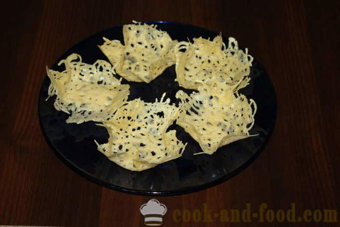 Deliciosa ensalada de setas en una cesta de queso - cómo hacer cestas de queso de lechuga, un paso a paso de la receta fotos