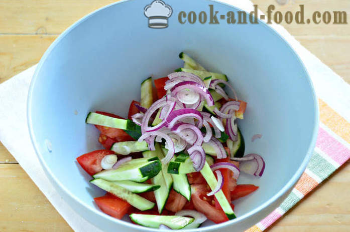 Deliciosa ensalada de col china y hortalizas - cómo hacer una ensalada de col china, tomates y pepinos, con un paso a paso las fotos de la receta