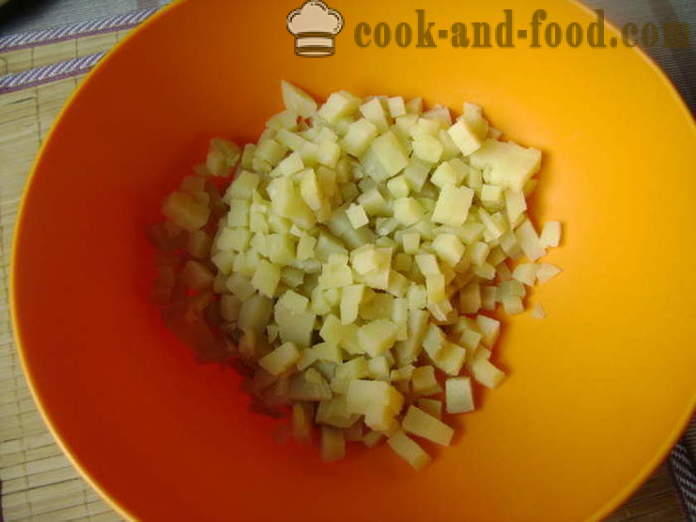 Ensalada francés sin carne y embutidos - cómo preparar una ensalada con manzana, con un paso a paso las fotos de la receta