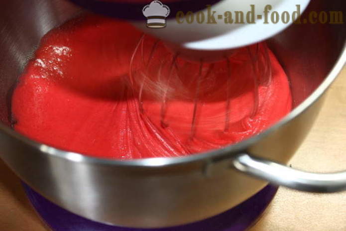 Magdalenas rojas y blancas - cómo hacer pastelitos de terciopelo rojo en el hogar, fotos paso a paso de la receta