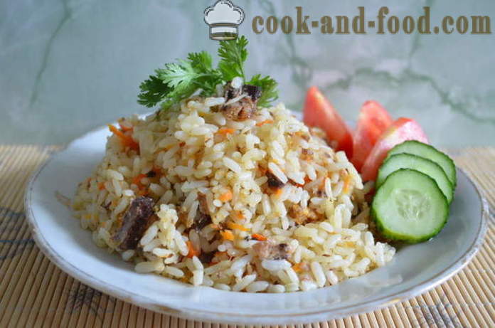 Pilaf pescado magro - cómo cocinar risotto con pescado en conserva, paso a paso las fotos de la receta
