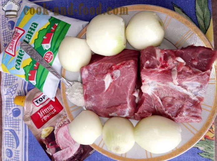 Carne de res en una olla en el horno - cómo apagar la carne en una olla, con un paso a paso las fotos de la receta
