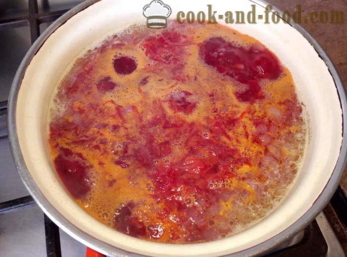 Sopa de remolacha y encurtidos tomates - cómo cocinar sopa, un paso a paso de la receta fotos