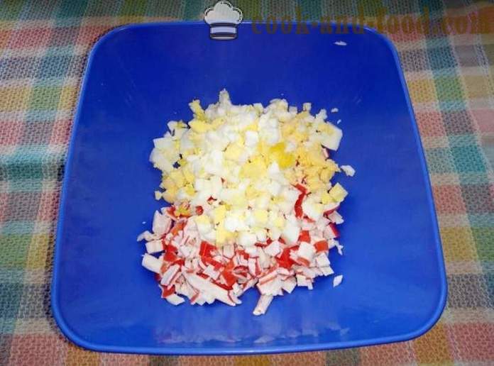 Pita con palitos de cangrejo con huevo y mayonesa - Cómo hacer lavash rollo de cangrejo, un paso a paso de la receta fotos
