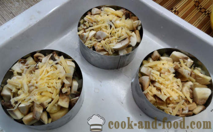 Empanadas de hojaldre en el horno al horno con setas y salsa - cómo cocinar albóndigas jugosas en el horno, con un paso a paso las fotos de la receta