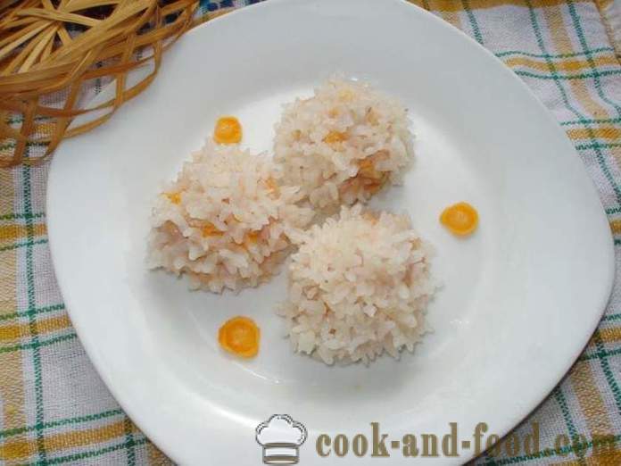 Albóndigas dietéticas para una pareja - a cocinar albóndigas con arroz y carne picada en multivarka, fotos paso a paso de la receta