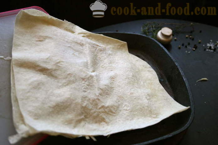 Sobres rellenos de pan de pita en la parrilla para un picnic - cómo cocinar un delicioso pan de pita relleno de casa, paso a paso las fotos de la receta