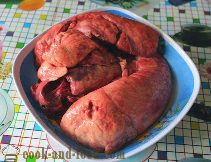 Pulmones de cerdo guisadas con hierbas - cómo cocinar pulmones de cerdo adecuadamente, fotos paso a paso de la receta