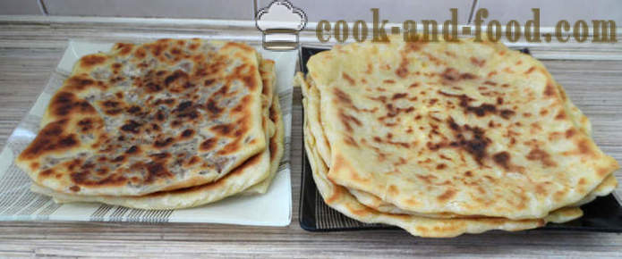 Gozleme pan turco con carne o queso, verduras y patatas - cómo cocinar panecillos turcos, un paso a paso de la receta fotos