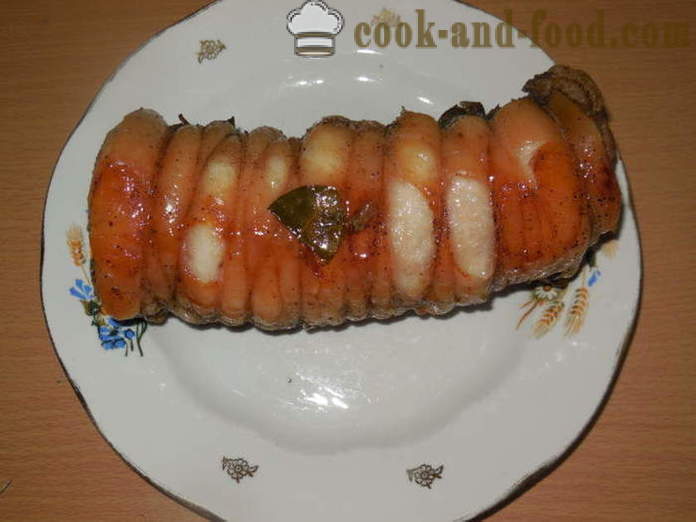 Podcherevka de cerdo hervida rodar bajo la manga - cómo cocinar un delicioso pastel de carne de cerdo del peritoneo, un paso a paso de la receta fotos