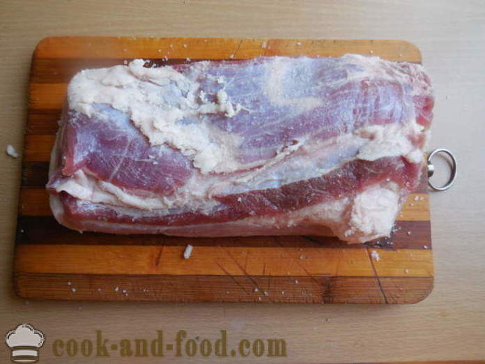 Podcherevka de cerdo hervida rodar bajo la manga - cómo cocinar un delicioso pastel de carne de cerdo del peritoneo, un paso a paso de la receta fotos