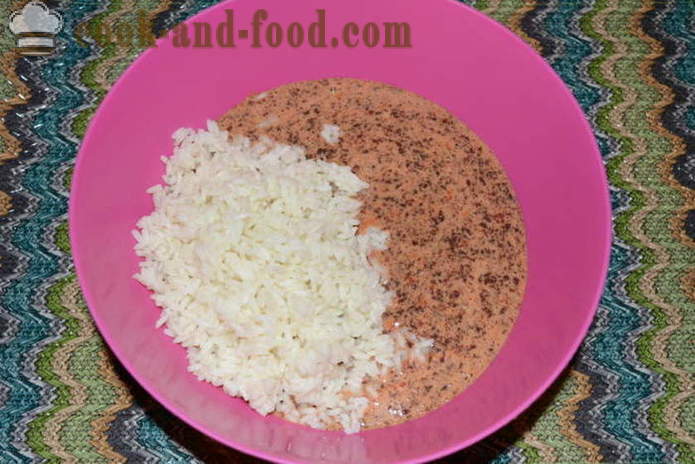 Cazuela deliciosa del hígado con arroz - cómo cocinar guiso de hígado en el horno, con un paso a paso las fotos de la receta