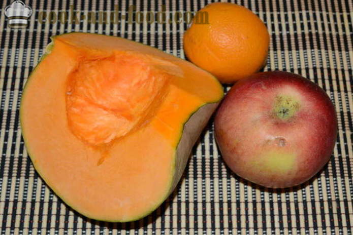 Ensalada de la calabaza con las manzanas y las pasas con salsa de naranja - cómo cocinar ensalada de calabaza con manzanas, un paso a paso de la receta fotos