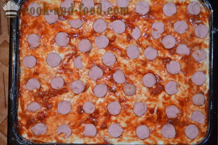 Tarta de pizza al aire libre - cómo cocinar una pizza-pie, un paso a paso de la receta fotos