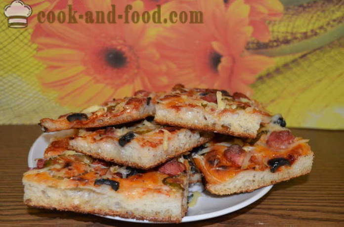 Tarta de pizza al aire libre - cómo cocinar una pizza-pie, un paso a paso de la receta fotos