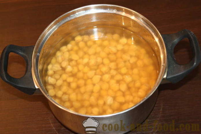 Hummus de garbanzos casera - cómo hacer puré de garbanzos en casa, paso a paso las fotos de la receta