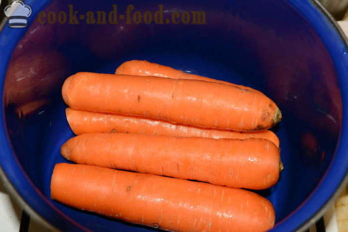 Cómo cocinar ensalada de zanahoria y ensalada rusa - la forma de cocinar las zanahorias en una cacerola, con un paso a paso las fotos de la receta