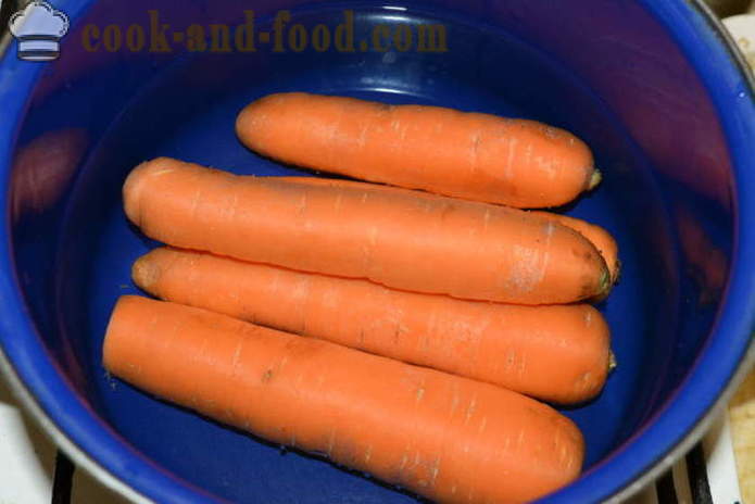Cómo cocinar ensalada de zanahoria y ensalada rusa - la forma de cocinar las zanahorias en una cacerola, con un paso a paso las fotos de la receta