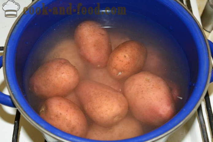 Patatas cocidas con su piel para una ensalada - cómo cocinar patatas con piel en una cacerola, con un paso a paso las fotos de la receta