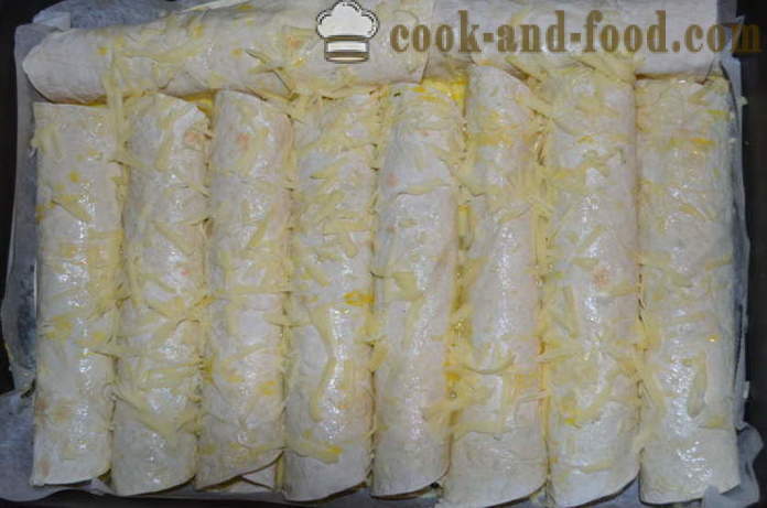 Pastel de pan de pita con queso en el horno - cómo cocinar un pastel de pan pita con queso y hierbas, con un paso a paso las fotos de la receta