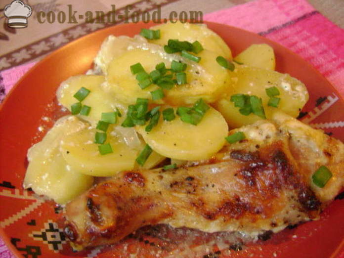 Muslos de pollo con patatas en el horno - cómo cocinar un delicioso muslo de pollo con patatas, un paso a paso de la receta fotos