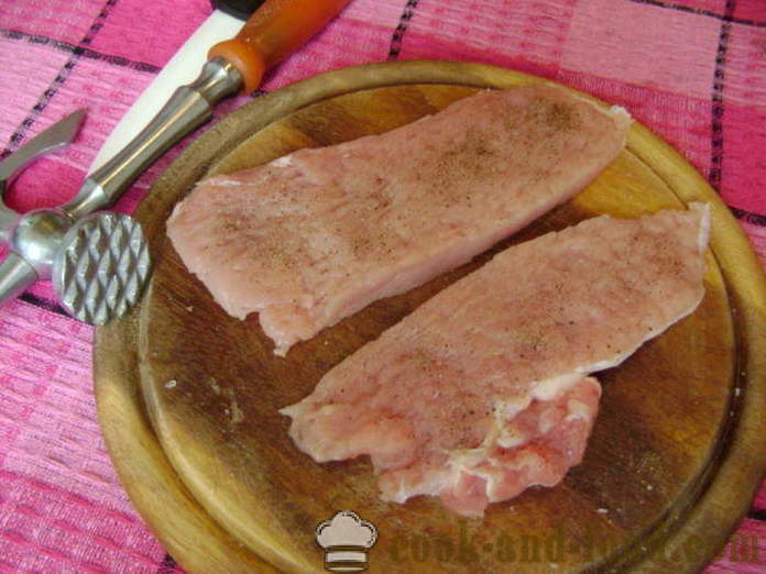 Escalope de cerdo con cebollas - cómo cocinar escalope de cerdo, con un paso a paso de la receta fotos