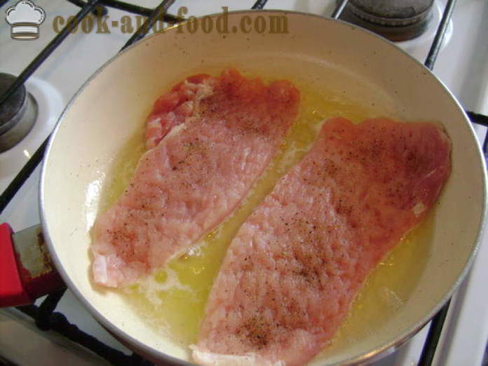 Escalope de cerdo con cebollas - cómo cocinar escalope de cerdo, con un paso a paso de la receta fotos