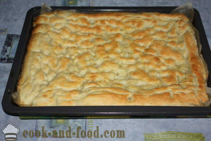 Pan focaccia italiana con relleno de jengibre en sal - la forma de cocinar el pan focaccia italiana en casa, paso a paso las fotos de la receta