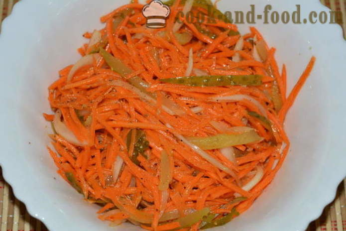 Una simple ensalada con la zanahoria y el pepino de Corea - cómo cocinar ensalada coreana de zanahorias y pepinos, con un paso a paso las fotos de la receta