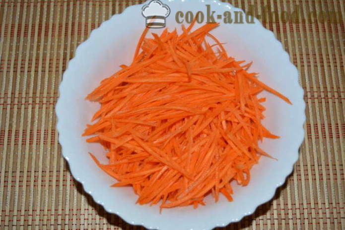 Una simple ensalada con la zanahoria y el pepino de Corea - cómo cocinar ensalada coreana de zanahorias y pepinos, con un paso a paso las fotos de la receta