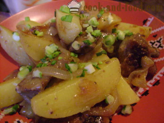 Hígado con patatas en una sartén - cómo cocinar hígado de ternera con patatas, un paso a paso de la receta fotos