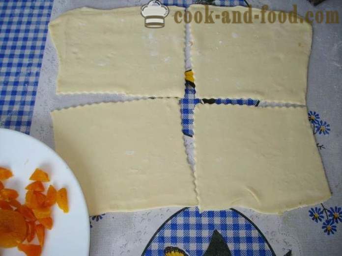 Puff Puff con albaricoques - cómo hacer masa de hojaldre del acabado, paso a paso las fotos de la receta