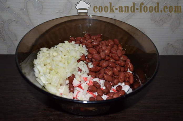 Ensalada simple de frijol rojo con tomate - cómo preparar una ensalada con frijoles rojos, un paso a paso de la receta fotos