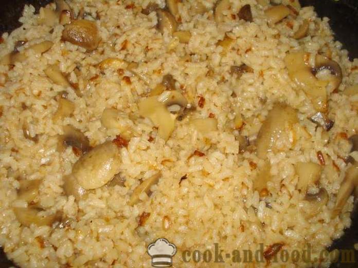 Risotto de hongos con setas - cómo cocinar risotto en casa, paso a paso las fotos de la receta