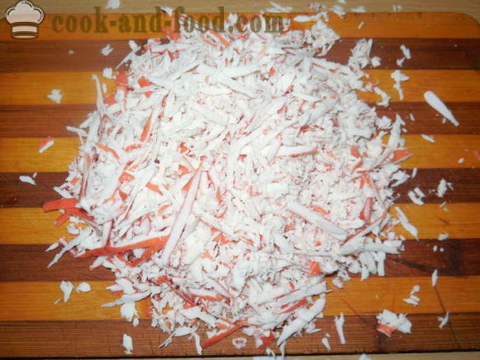 Raffaello ensalada de palitos de cangrejo - cómo cocinar cangrejo Raffaello, un paso a paso de la receta fotos