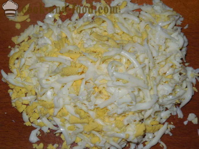 Raffaello ensalada de palitos de cangrejo - cómo cocinar cangrejo Raffaello, un paso a paso de la receta fotos