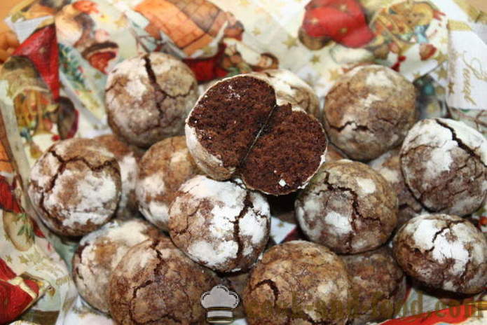 Galletas de chocolate agrietado - cómo hacer galletas de chocolate en casa, fotos paso a paso de la receta