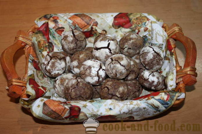 Galletas de chocolate agrietado - cómo hacer galletas de chocolate en casa, fotos paso a paso de la receta