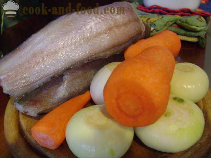 Una deliciosa receta brotoly guisada con cebolla y verduras - brótola cocinar pescado con mayonesa, un paso a paso de la receta fotos