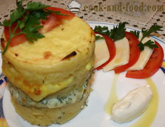Patatas al horno con queso de capa en el horno - papas al horno con queso como en el horno, con un paso a paso las fotos de la receta