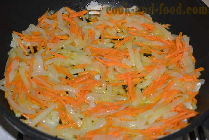 Lobio de alubias rojas con las zanahorias y lukom- cómo cocinar lobio de alubias rojas, un paso a paso de la receta fotos