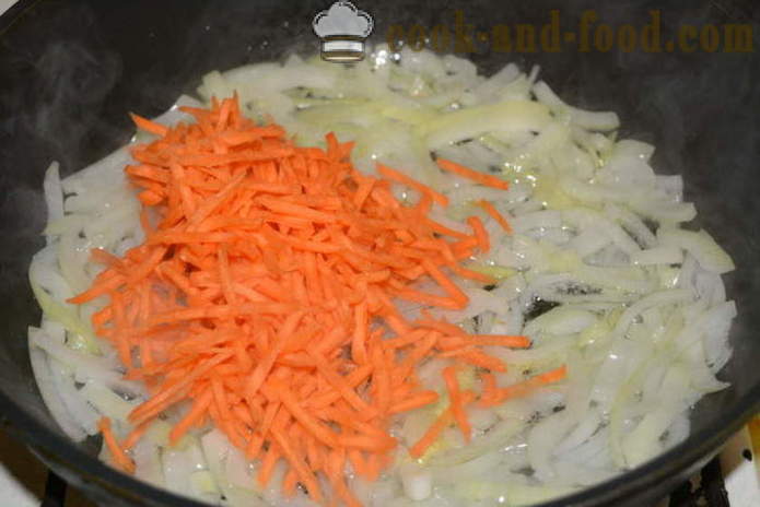 Lobio de alubias rojas con las zanahorias y lukom- cómo cocinar lobio de alubias rojas, un paso a paso de la receta fotos