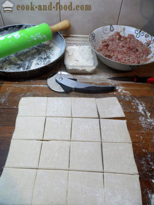 Puff pastosa Crisantemo - cómo cocinar pastel de carne crisantemo hojaldre, con un paso a paso las fotos de la receta